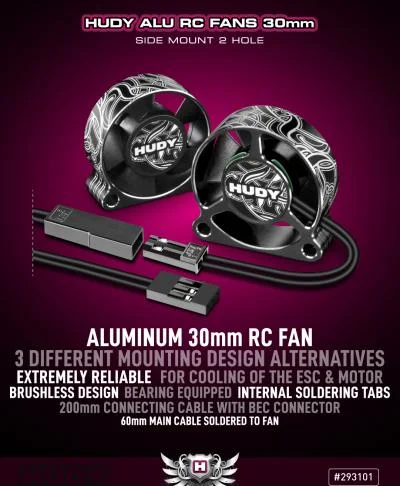 Hudy Aluminium RC Fan 30mm - Side Mount 2 Hole — image 2 of 3