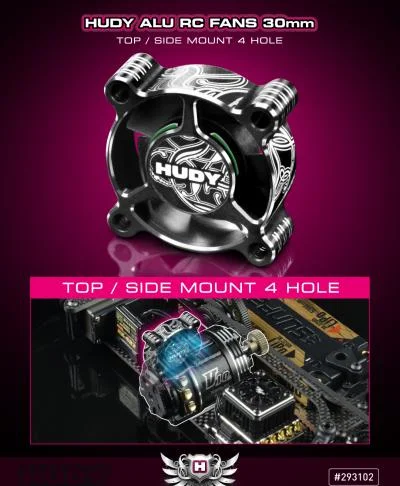 Hudy Aluminium RC Fan 30mm - Top/Side Mount 4 Hole — image 3 of 3