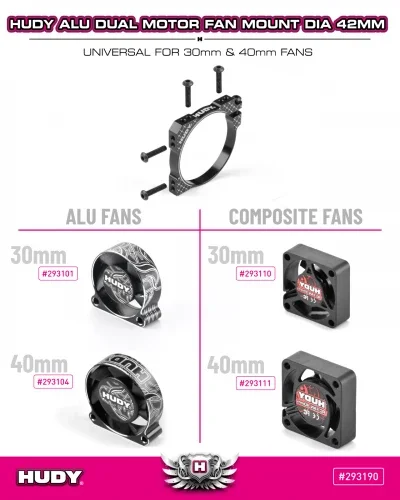Hudy Carbon Dual Side Fan Extension For Aluminium Dual Motor Fan Mount &mdash; image 2 of 4