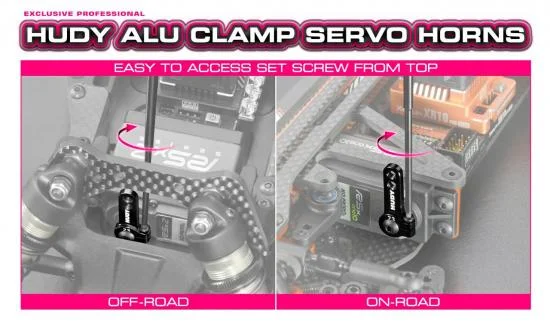 Hudy Aluminium Clamp Servo Horn - Ko Propo, Jr, Sanwa, Airtronics - 2-Hole - 23T — image 2 of 3