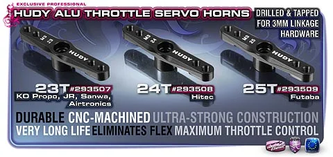 Hudy Aluminium Throttle Servo Horn 1:8 Off-Road Futaba - 25T (M3 Thread)