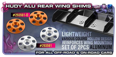 Hudy Aluminium Rear Wing Shim - Orange (2)