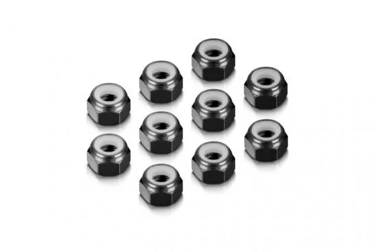 Hudy Aluminium Nut M4 - Black (10) &mdash; image 2 of 2