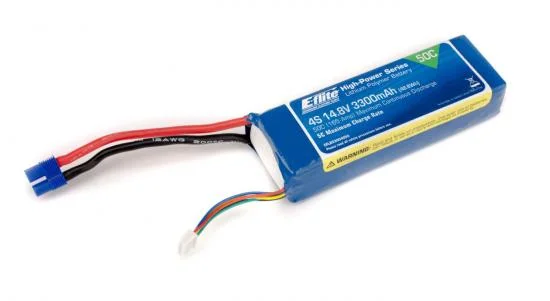 E Flite 3300mAh 4S 14.8V 50C LiPo with EC3 connector — image 1 of 2