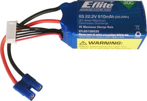 E Flite 22.2v 6S 910mAh LiPo Battery for Blade 270 CF X