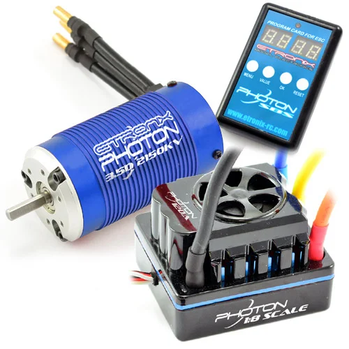 eTronix Photon 1:8 Waterproof 120A ESC Combo With 3.5D 2150kV Motor