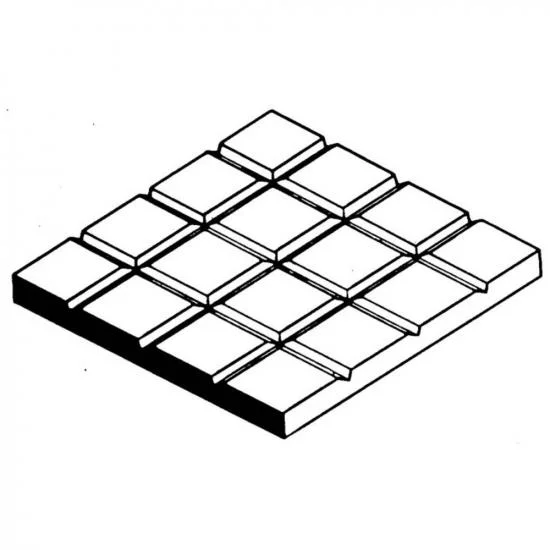 Evergreen 6x12in (15x30cm) Sidewalk Sheet .040in (1.0mm) Thick 1/4x1/4in Spacing (1 Sheet per pack) &mdash; image 2 of 5
