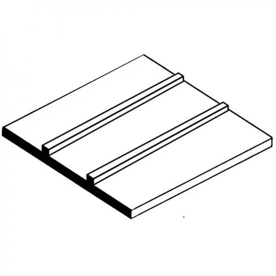 Evergreen 6x12in (15x30cm) Seam Roofing Sheet .040in (1.0mm) Thick 3/8in Groove Spacing (1 Sheet per pack) — image 2 of 6