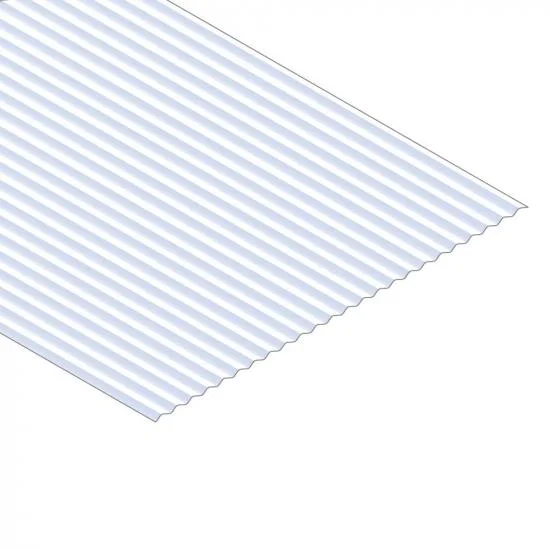 Evergreen 6x12in (15x30cm) Corrugated Metal Siding Sheet .040in (1.0mm) Sheet .080in Groove Spacing (1 sheet per pack) — image 2 of 5