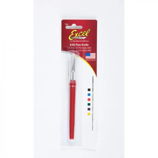 Excel K40 Pocket Clip-on Knife with TwiST-off Cap, Red (Carded) — image 3 of 5