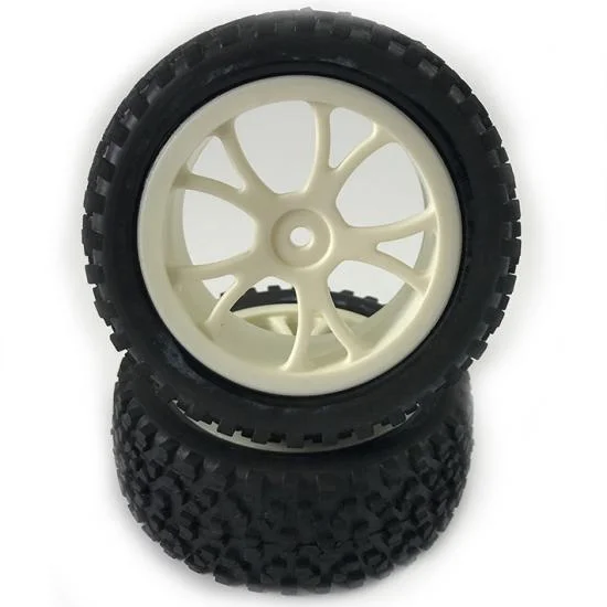Fastrax 1:10 Mounted Cuboid Buggy Front Tyres White 10-Sp — image 1 of 2