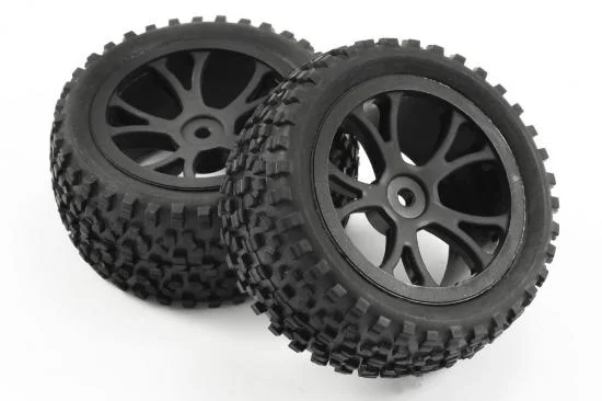 Fastrax Cuboid Buggy Tyres on Black Wheels - 1:10 Buggy Rear — image 3 of 4