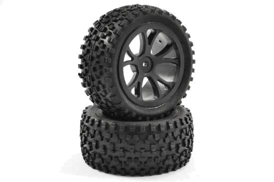 Fastrax Cuboid Buggy Tyres on Black Wheels - 1:10 Buggy Rear — image 4 of 4