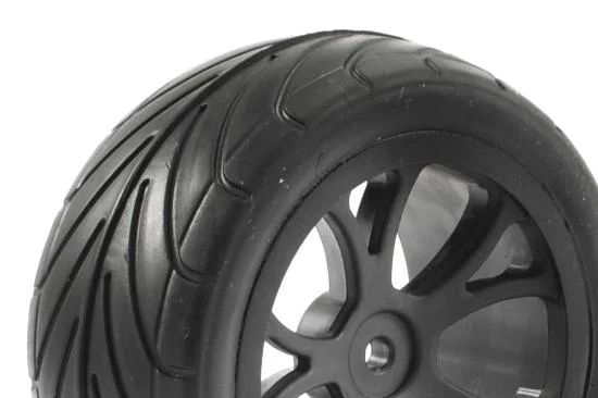 1:10 Pre Glued Buggy Tyres - 12mm Hex Black - Arrow Pattern - Rear (2) — image 2 of 4