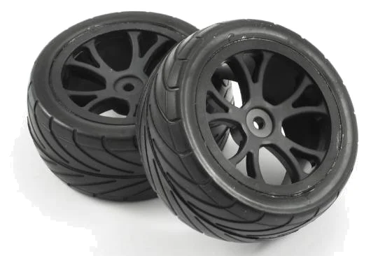 1:10 Pre Glued Buggy Tyres - 12mm Hex Black - Arrow Pattern - Rear (2) — image 3 of 4