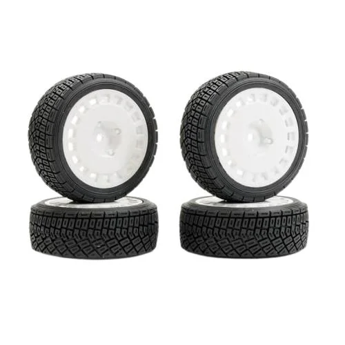 Fastrax 1:10 Rally Angle Tyres on OZ Style Wheels - White (4) — image 1 of 8