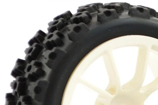Fastrax 1:10 Rally Tyres on 10 Spoke White Wheels (4) — image 3 of 6