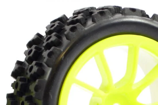 Fastrax 1:10 Rally Tyres on 10 Spoke Yellow Wheels (4) — image 3 of 5