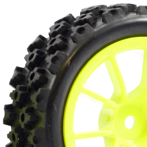 Fastrax 1:10 Rally Tyres on 10 Spoke Yellow Wheels (4) — image 2 of 5