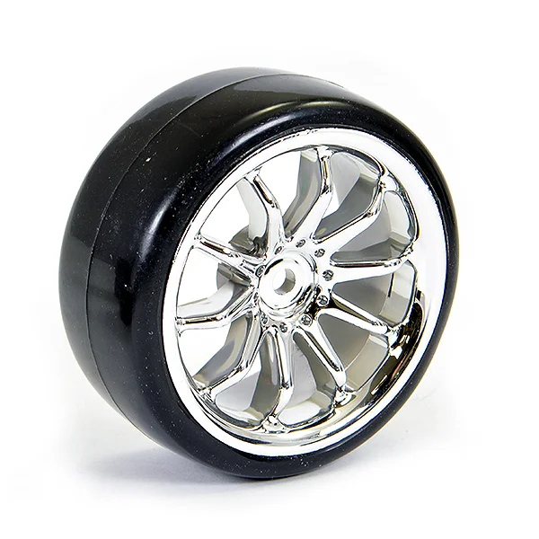 Fastrax 1:10 Drift Tyres on Chrome 10 Spoke Wheels (4)