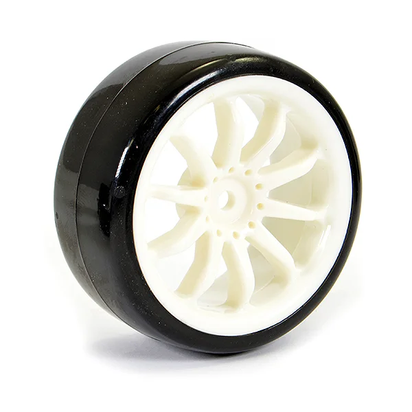 Fastrax 1:10 Drift Tyres on White 10 Spoke Wheels (4)