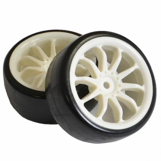 Fastrax 1:10 Drift Tyres on White 10 Spoke Wheels (4) — image 4 of 5