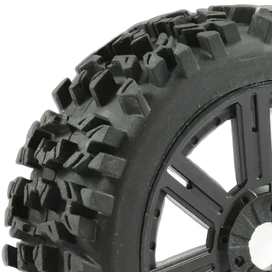 Fastrax 1:8 Maze Tyres Mounted on 8 Spoke Black Wheels (2) — image 14 of 14