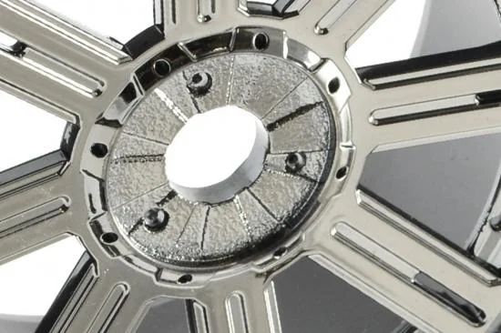 Fastrax 1:8 Cuboid Tyres Mounted on Black Chrome Wheels (2) — image 4 of 4
