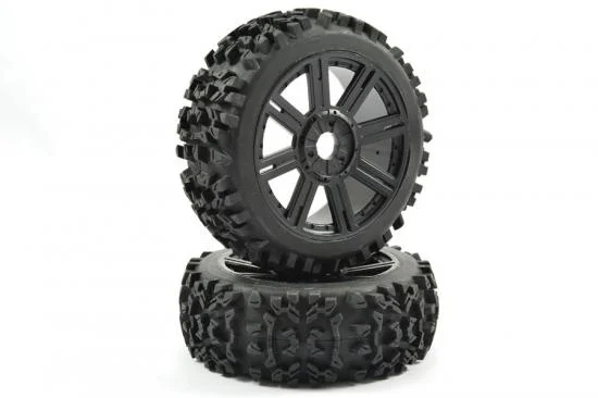 Fastrax 1:8 Maze Tyres Mounted on 8 Spoke Black Wheels (2) — image 3 of 5