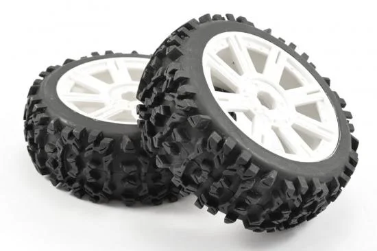 Fastrax 1:8 Maze Tyres Mounted on 8 Spoke White Wheels (2) — image 2 of 5