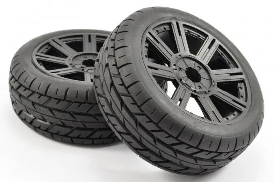 Fastrax 1:8 Eagle Road Tread Tyres Mounted on Black Wheels (2) — image 2 of 5
