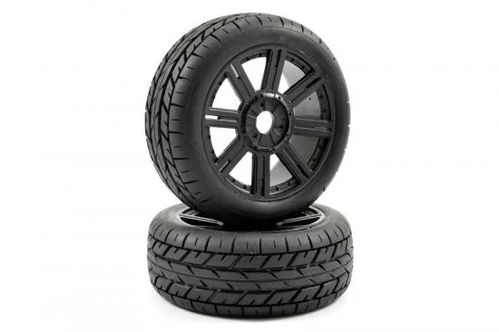 Fastrax 1:8 Eagle Road Tread Tyres Mounted on Black Wheels (2) — image 3 of 5