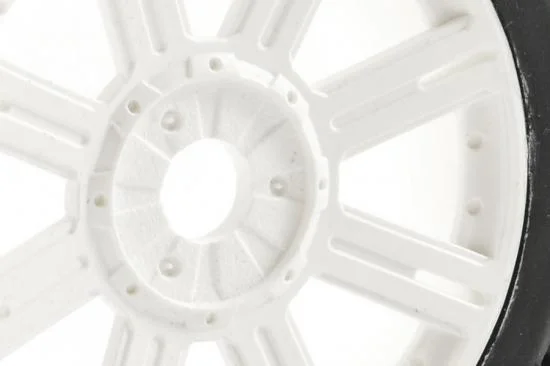 Fastrax 1:8 Maze Tyres Mounted on 8 Spoke White Wheels (2) — image 4 of 5