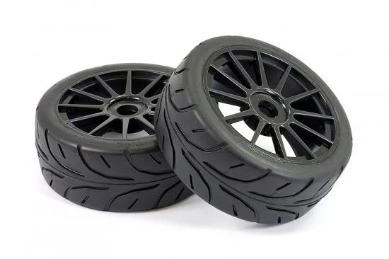 Fastrax 1:8 Buggy Arrow Treaded Tyres - Mounted On 12 Spoke Black 17mm Hex Wheels (2) — image 2 of 2