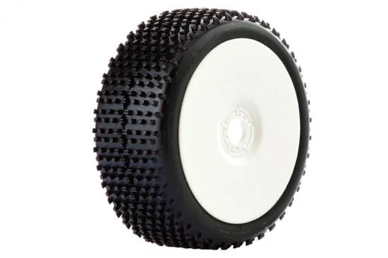 Fastrax 1:8 Cuboid Tyres Mounted on Dished White Wheels (2) — image 2 of 3