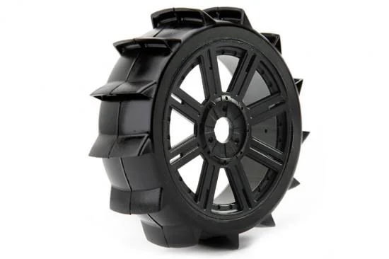 Fastrax 1:8 Paddle Tyres Mounted On 8 Spoke Black 17mm Hex Wheels - 1 Pair — image 2 of 3