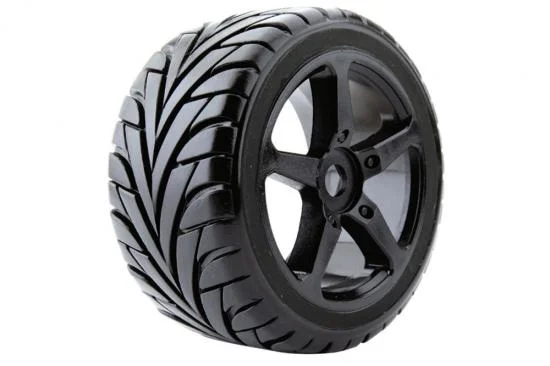 Fastrax 1:8 Truggy Eagle Tyres Mounted on 5 Spoke Black Zero Offset Wheels (2) — image 2 of 4