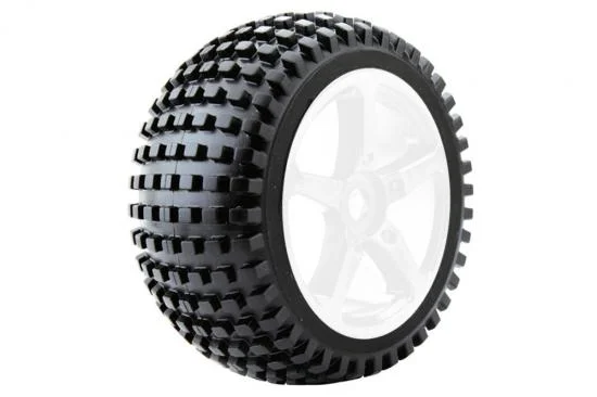 Fastrax 1:8 Truggy Rock Mounted On 5-Spoke White 0 Offset (2) — image 2 of 4