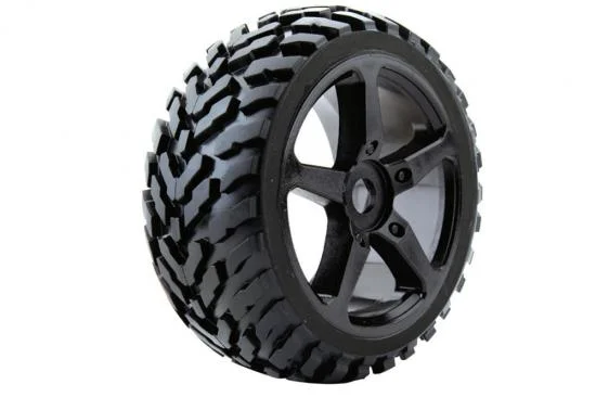 Fastrax 1:8 Truggy Arrow Mounted On 5-Spoke Black 0 Offset (2) — image 2 of 4