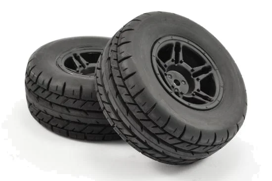 Fastrax 1:10 SC Eagle Treaded Road Tyres Mounted on 12mm Hex Slash 2WD Front Wheels (2) — image 2 of 4