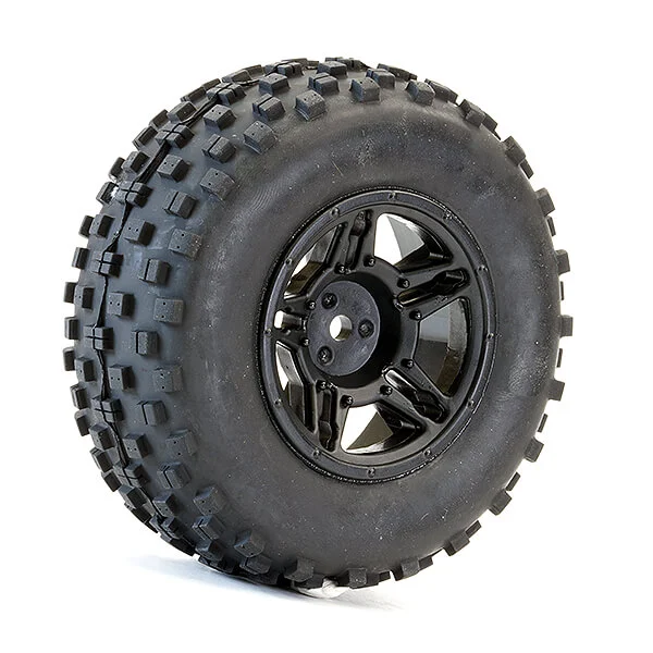 Fastrax 1:10 SC Rock Block Tyres Mounted on Slash Rear Wheels (2)