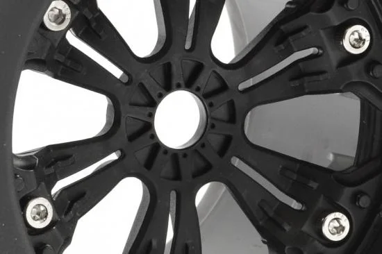 Fastrax Jigsaw 1:8 MT Tyres Mounted on Spoked Black Half Inch Offset Wheels (2) — image 4 of 4