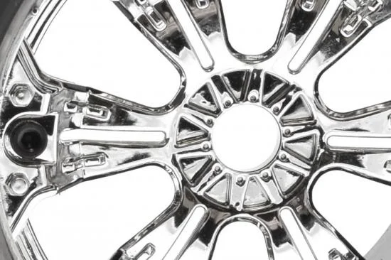 Fastrax Stinger 1:8 MT Tyres Mounted on Spoked Chrome Half Inch Offset Wheels (2) — image 4 of 4