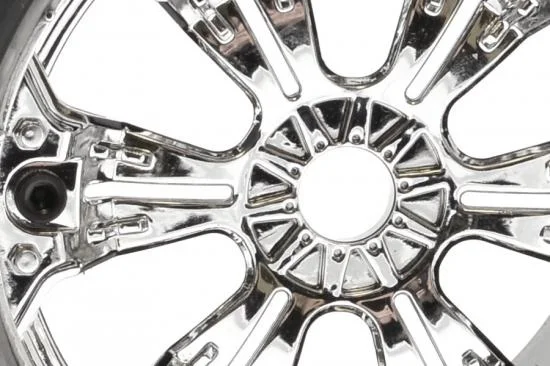 Fastrax Arrow 1:8 MT Tyres Mounted on Spoked Chrome Half Inch Offset Wheels (2) — image 2 of 4