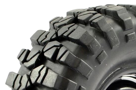Fastrax Sawblock Scale 1.9 Wheels with Tyres - 108mm OD - Black (2) &mdash; image 2 of 3