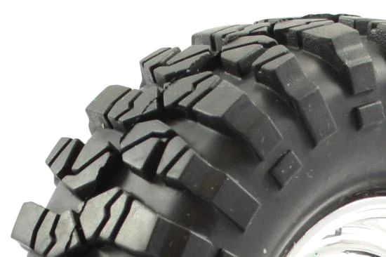 Fastrax Sawblock Scale 1.9 Wheels with Tyres - 108mm OD - Chrome (2) — image 2 of 3