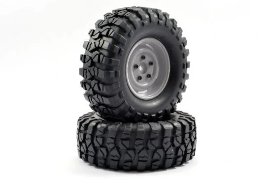 Fastrax Sawblock Scale 1.9 Wheels with Tyres - 108mm OD - Grey (2) &mdash; image 3 of 3