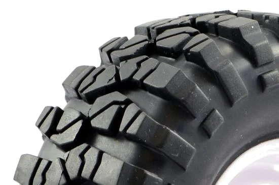 Fastrax Sawblock Scale 1.9 Wheels with Tyres - 108mm OD - White (2) — image 2 of 3