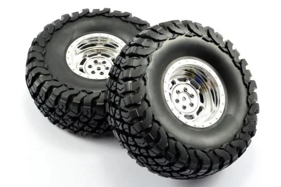 Fastrax Granite Scale 2.2 Wheels with Tyres - 140mm OD - Chrome (2) — image 2 of 4