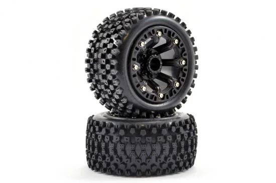 Fastrax 1:16 Stinger Tyres Mounted on Black 8SP 12mm Hex Wheels — image 2 of 4